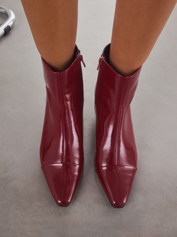 Red Patent Forever Comfort® Chisel Toe Ankle Boots - Image 2 of 9