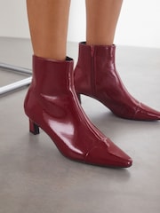 Red Patent Forever Comfort® Chisel Toe Ankle Boots - Image 3 of 9