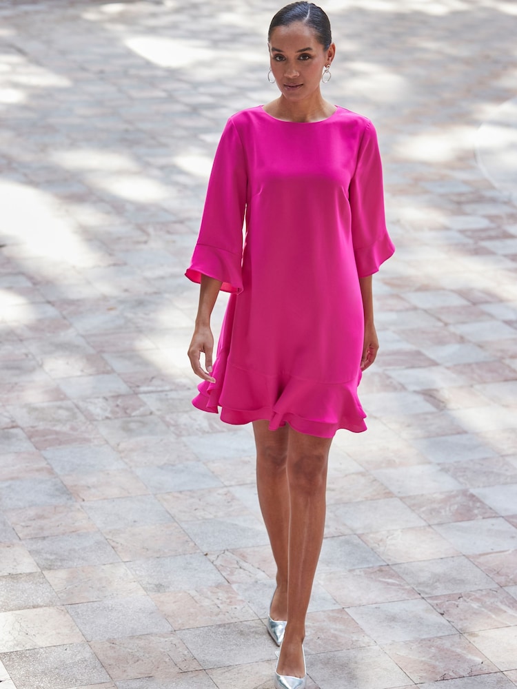 Pink - Sosandar Etuikleid mit Rüschensaum - Bild 5 von 5 Pink - Sosandar Etuikleid mit Rüschensaum - Bild 5 von 5