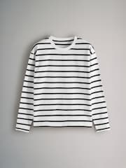The Set Black/Black/White/Black & White Stripe 4 Pack Heavyweight Long Sleeve T-Shirts - Image 11 of 13