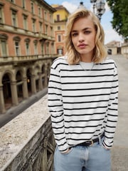 The Set Black/Black/White/Black & White Stripe 4 Pack Heavyweight Long Sleeve T-Shirts - Image 8 of 13