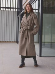 Mocha Brown Premium Handsewn Trench Coat - Image 1 of 1