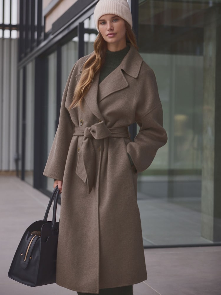 Mocha Brown Premium Handsewn Trench Coat - Image 1 of 5