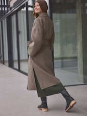 Mocha Brown Premium Handsewn Trench Coat - Image 2 of 5