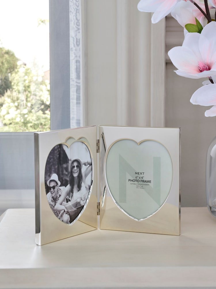 Silver Heart Multi Aperture Photo Frame - Image 2 of 5