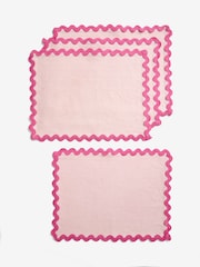 Set of 4 Pink Bright Wiggle Fabric Placemats - Image 3 of 3