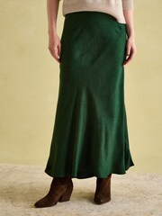 Joules Penelope Green Paisley Satin Midi Skirt - Image 1 of 6