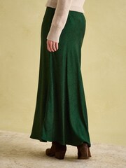 Joules Penelope Green Paisley Satin Midi Skirt - Image 2 of 6
