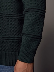 Dark Green Fairisle Pattern Crew Neck Regular Fit Christmas Jumper - Image 6 of 9