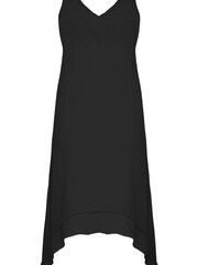 Live Unlimited Black Curve Ladder Trim Hanky Hem Midi Dress - Image 6 of 6