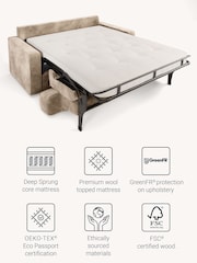 Jay-Be Luxe Velvet Mink Brown Linea 3 Seater Sofa Bed - Image 3 of 6