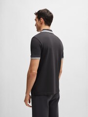 رمادي كروم - BOSS Regular Fit Paddy Tipped Collar 100% Cotton Polo Shirt - صورة 3 من 5