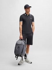 رمادي كروم - BOSS Regular Fit Paddy Tipped Collar 100% Cotton Polo Shirt - صورة 4 من 5