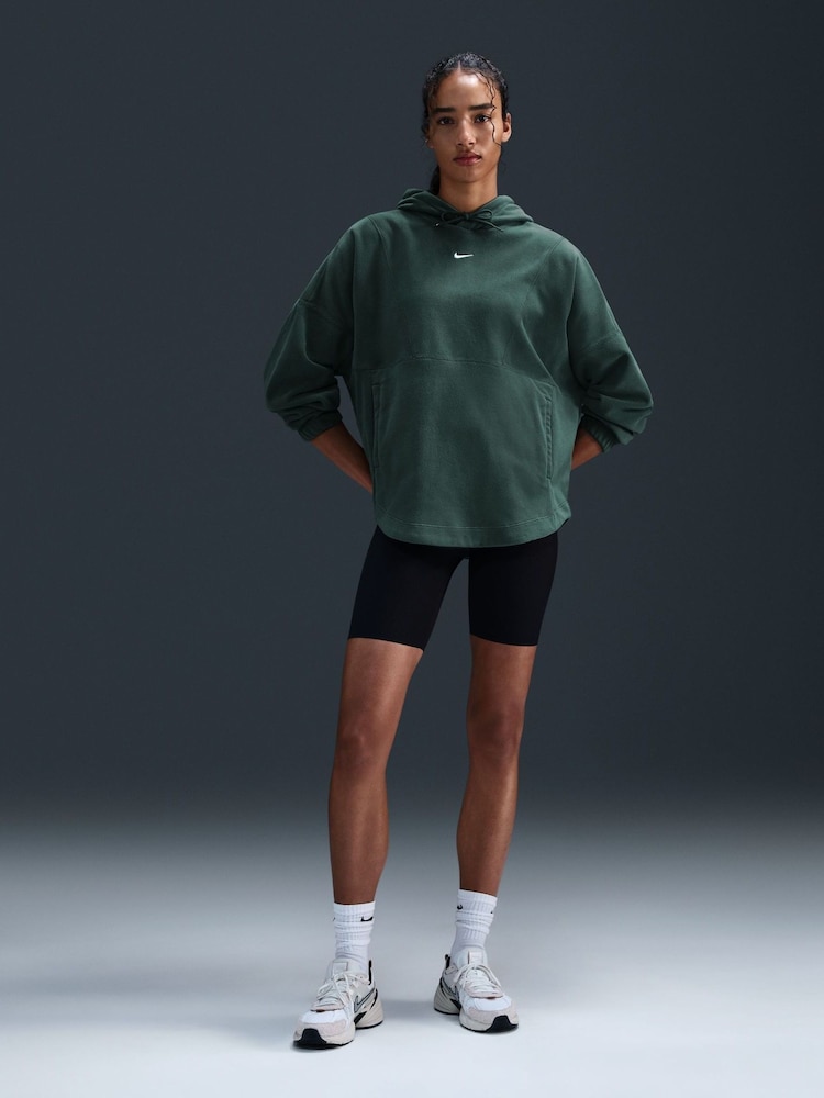 Nike Dark Green One Therma-FIT Cosy Fleece Pullover Hoodie - Image 2 of 7
