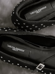 Black Tabitha Simmons Hai Studded Point Toe Mary Jane Leather Shoes - Image 11 of 11