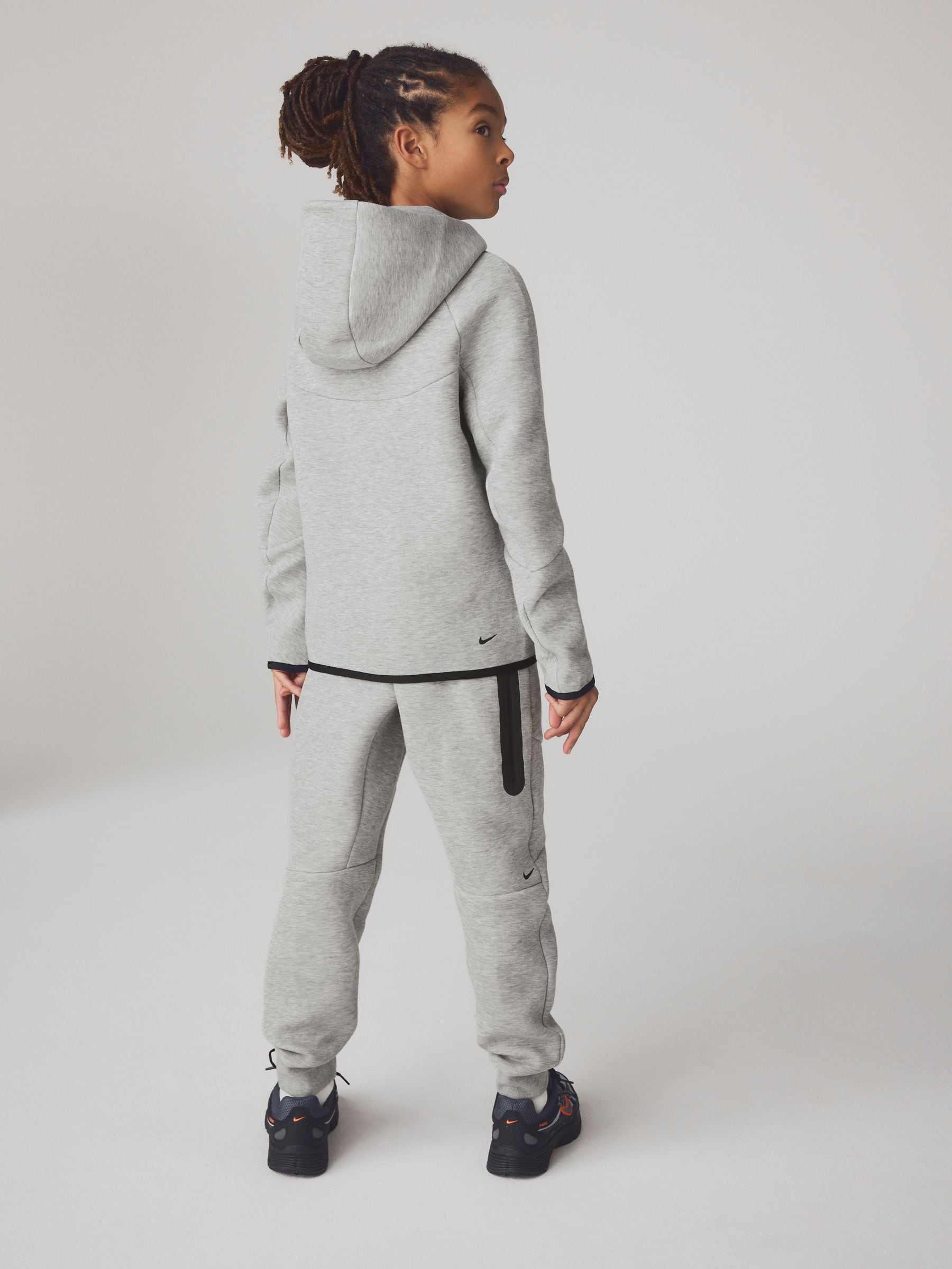 Buy Nike Dark Grey Heather Tech Fleece Zip Through Hoodie from