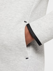 Ciemnoszary Heather - Nike BeigeWhite Tech Fleece Zip Up Hoodie - Image 6 of 8