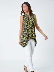 Roman Yellow Spot Print Twist Neck Top - Image 1 of 5