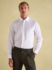 Joules Oxford Twill Shirt White Regular Fit Single Cuff - Image 1 of 8