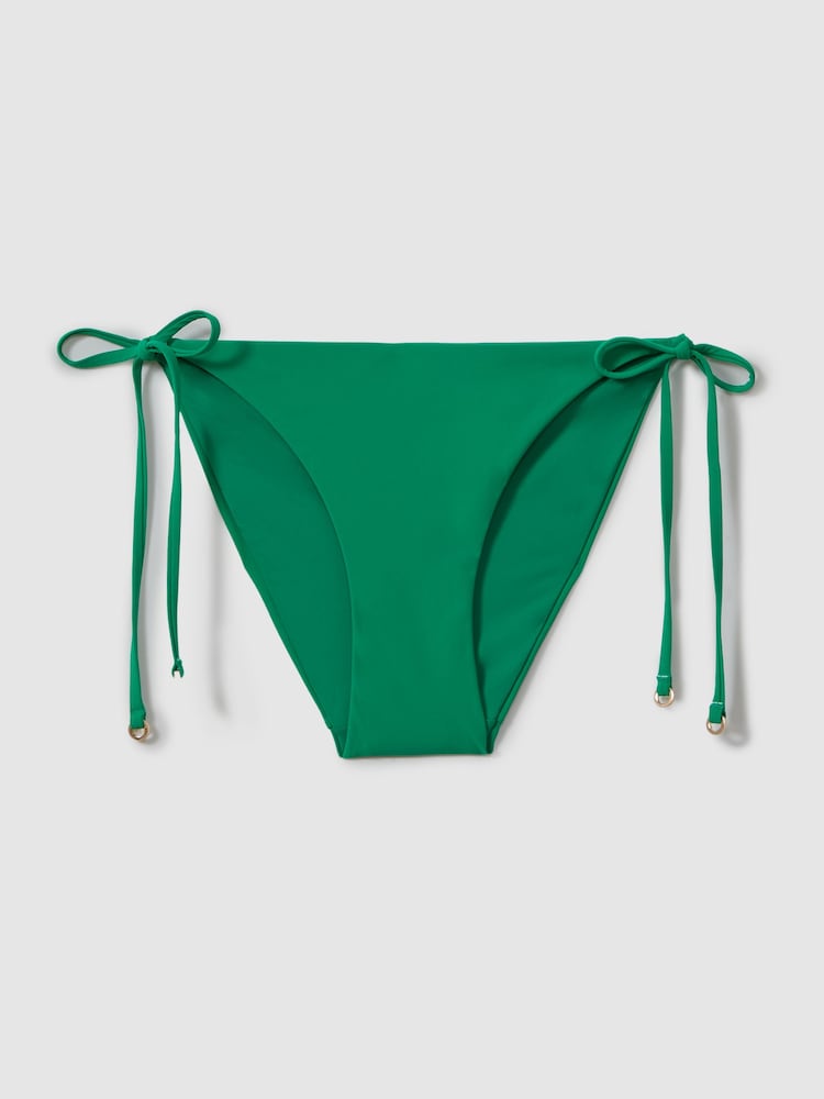 Reiss Green Riah Side Tie Bikini Bottoms - Image 2 of 4