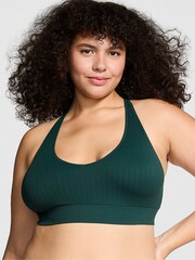 Victoria's Secret PINK Deep Forest Green Seamless Cable Knit Sports Bra - Image 1 of 3
