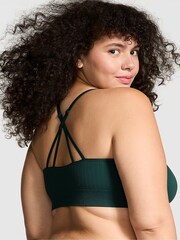 Victoria's Secret PINK Deep Forest Green Seamless Cable Knit Sports Bra - Image 2 of 3