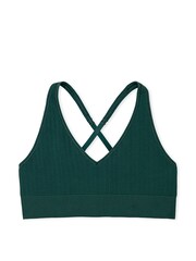 Victoria's Secret PINK Deep Forest Green Seamless Cable Knit Sports Bra - Image 3 of 3