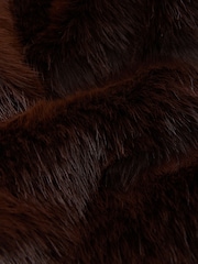 Chocolate Brown Longline Faux Fur Gilet - Image 8 of 9