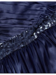 Monsoon Blue Satin Abigail One-Shoulder Dress - Image 3 of 3