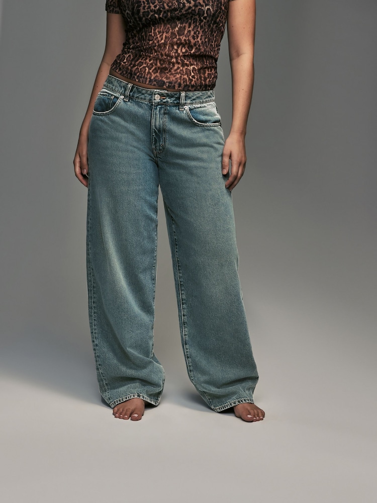 Green Tinted Baggy Wide Leg Hourglass Jeans - Image 2 of 8
