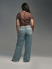 Green Tinted Baggy Wide Leg Hourglass Jeans - Image 4 of 8