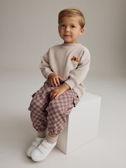 Grey Checkerboard 100% Cotton Joggers Set (3mths-7yrs) - Image 2 of 9