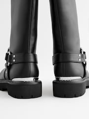 Baker by Ted Baker Girls Tall Buckled Knee High Black Boots - Image 4 of 6