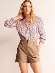 Boden Brown Westbourne Sateen Shorts - Image 1 of 4