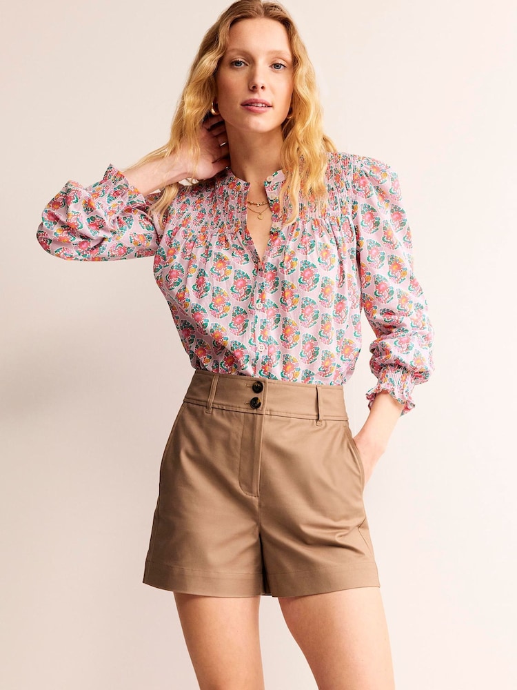 Boden Brown Westbourne Sateen Shorts - Image 1 of 4