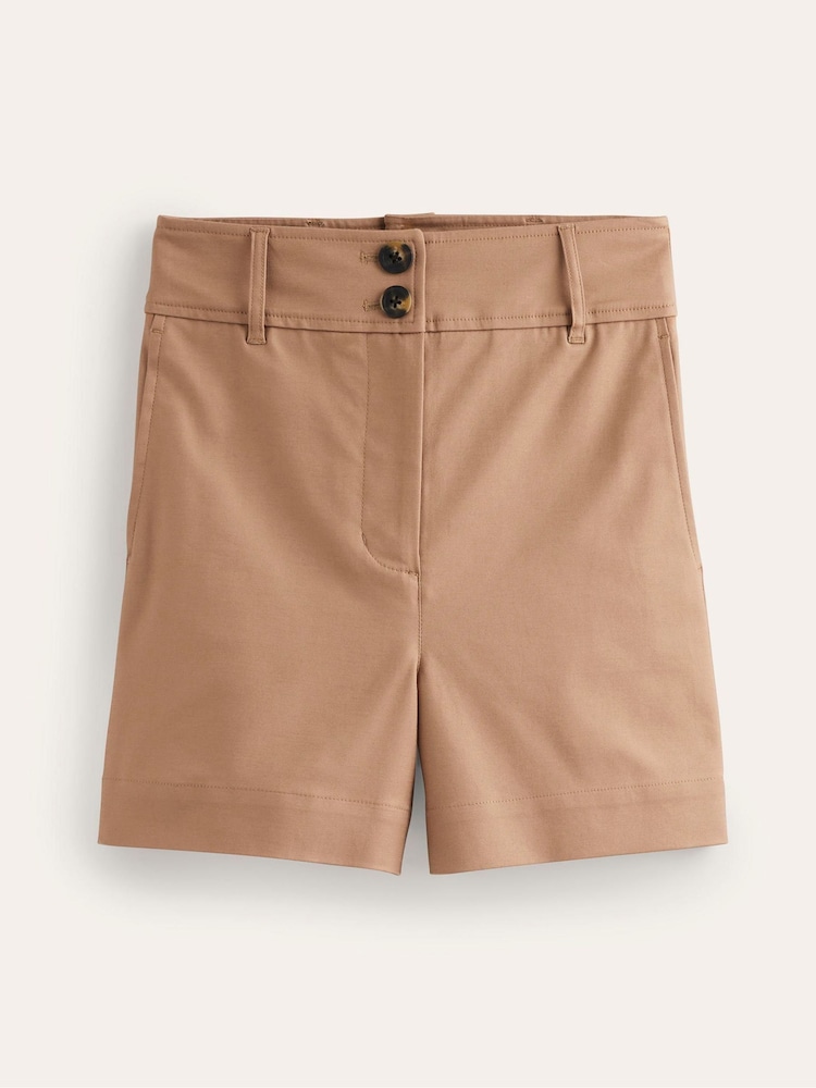 Boden Brown Westbourne Sateen Shorts - Image 4 of 4 Boden Brown Westbourne Sateen Shorts - Image 4 of 4