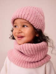Blush Pink Chunky Rib Beanie Hat (1-16yrs) - Image 1 of 4