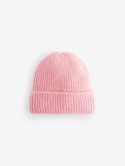 Blush Pink Chunky Rib Beanie Hat (1-16yrs) - Image 3 of 4