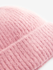 Blush Pink Chunky Rib Beanie Hat (1-16yrs) - Image 4 of 4