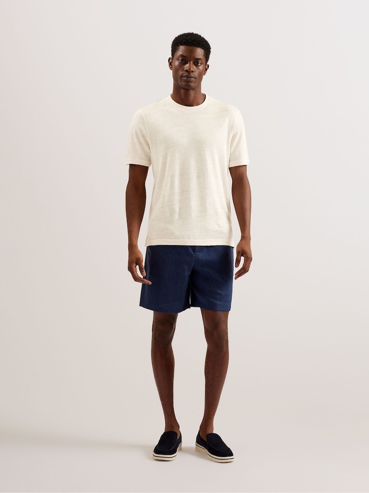 Ted Baker Flinlo Short Sleeve Regular Linen T-Shirt - Image 1 of 4