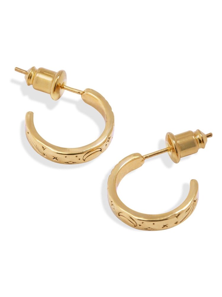 Katie Loxton Gold Tone Balance Waterproof Hoop Earrings - Image 2 of 4