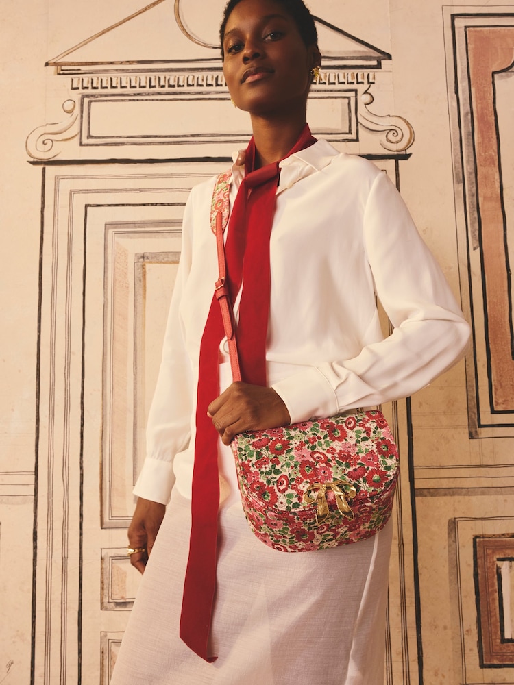 Cath Kidston Archive Ditsy Bow Saddle Cross-Body Bag - Image 1 of 9