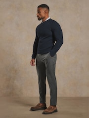 Tailored Athlete Pull Ajusté aux muscles en maille texturée 100 % coton, Col rond - Image 2 de 7