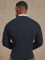 Tailored Athlete Pull Ajusté aux muscles en maille texturée 100 % coton, Col rond - Image 4 de 7