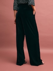 Black Velvet Wide Leg Trousers - Image 4 of 7