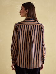 Joules Amilla Navy & Tan Stripe Shirt - Image 2 of 6