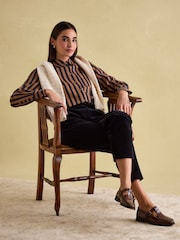 Joules Amilla Navy & Tan Stripe Shirt - Image 4 of 6