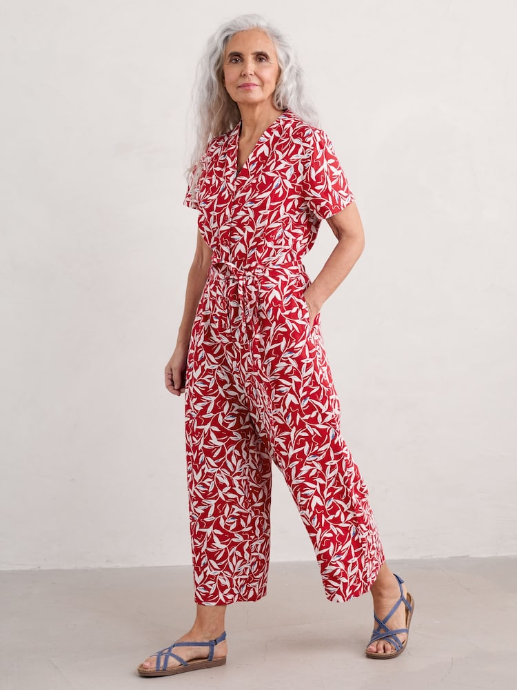 Seasalt Cornwall Red Treen Cove Jumpsuit - Image 1 of 5 Seasalt Cornwall Red Treen Cove Jumpsuit - Image 1 of 5