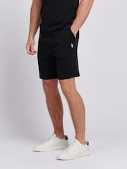 U.S. Polo Assn Black Mens Double Horsemen Sweat 100% Cotton Shorts - Image 1 of 6
