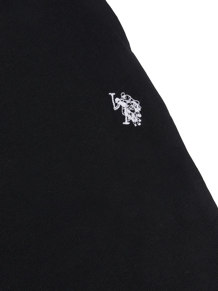 U.S. Polo Assn Black Mens Double Horsemen Sweat 100% Cotton Shorts - Image 6 of 6